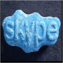 Blue and White Skype 200mg MDMA Pills